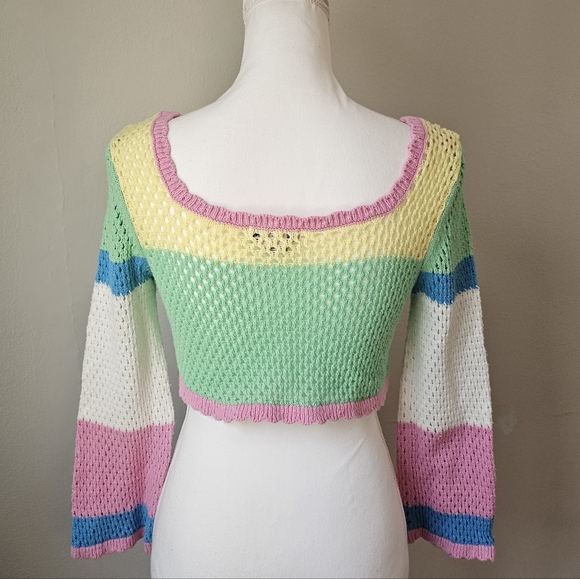 Sincerely Jules Pastel Knit Top with Mint, Yellow & Pink - Picture 5 of 9